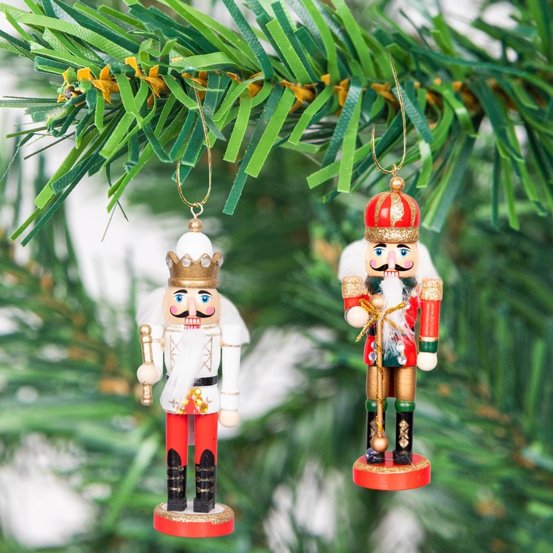 SHATCHI 13cm Wooden Christmas Nutcrackers 4pcs Set - Soldiers King