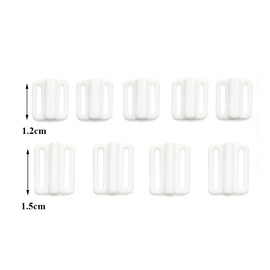 10Pcs White Plastic Bra Strap Hooks Front Closure Hook Plastic Buckles Replacement Hook Clasp Fasteners Bra Swimwear Clip Sewing Supplies