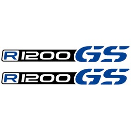 2 Stickers Compatible with Moto R1200 GS Adventure Motorcycle R 1200 (Black/Blue)