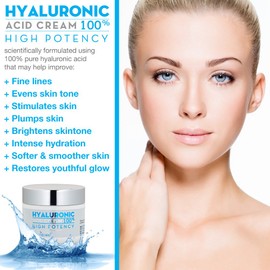 Dermedicine 100% Hyaluronic Acid Cream Face w/Jojoba Oil & Apricot Oil Professional Grade Intense Hydration Keeps Skin Looking Plump & Feeling Moisturized Skin Color & Tone