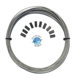 49-Strand Cable Vinyl Coated 7x7 Stainless Steel Kit 30ft 275lb 1.2mm W/10 1.6mm Crimps