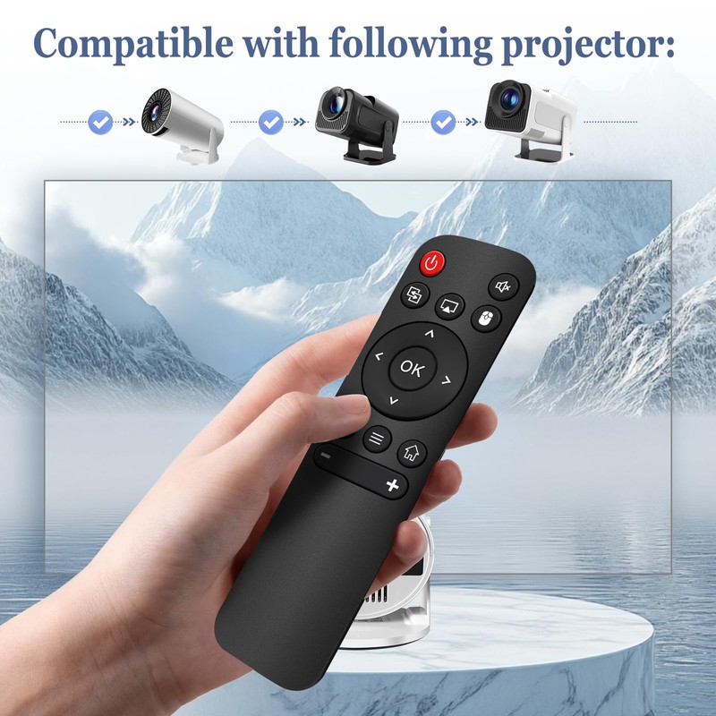 Replacement Remote for Mini Projector,Compatible with HY300Pro,HIPPUS HY300Pro,Aubor HY300Pro,Xgody HY300Pro,Maypug