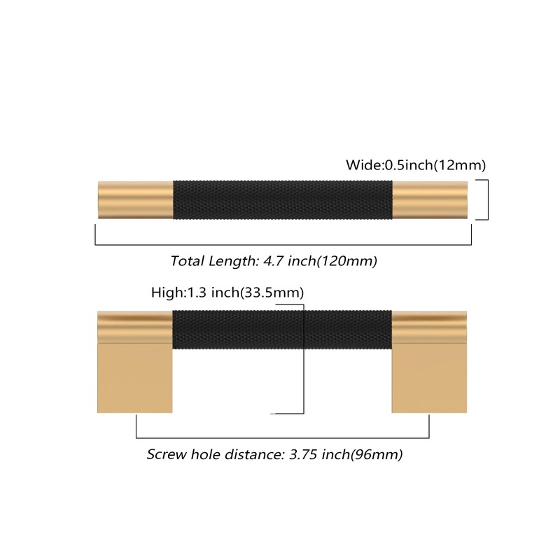 Asidrama 10 Pack 3.75 Inch(96mm) Matte Black and Champagne Bronze