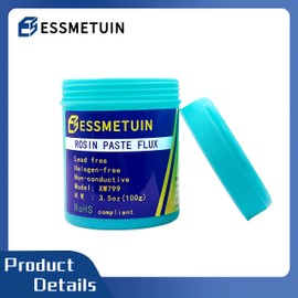 Essmetuin Rosin Paste Flux, No Clean Lead Free Rosin Soldering Paste For Phone Board Repair, Electric Soldering, PCB And BGA 3.5oz 100GR/Bottle With RoHS And Halogen Free
