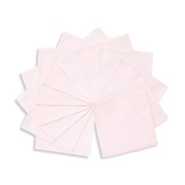 Solino Home 6 Inch Pink Cocktail Napkins Set of 12 – Cotton Linen Cloth Napkins – Dru
