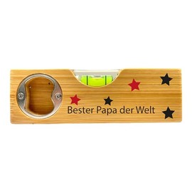 Spirit level with bottle opener with the words "Bester Papa der Welt" gift for all craftsmen or Father's Day birthday Christmas