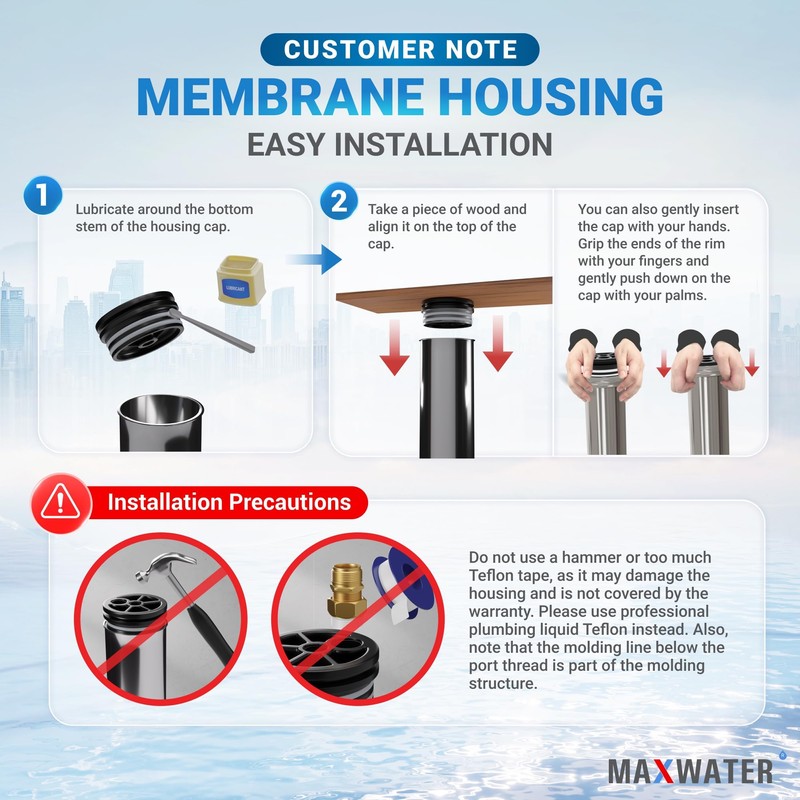 Max Water 2.5 x 21 RO Membrane Housing, Heavy Duty