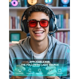 TIJN TIJN Sleep Glasses for 99.9% Blue Green Light Blocking Dual AR Coatings Red Lens for Computer Gaming Reduce Eyestrain