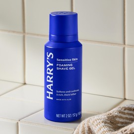 Harry's Shaving Kit for Men - Razor Handle, 5 Razor Blade Refills, Foaming Shave Gel, and Travel Blade Cover - Chrome Edition