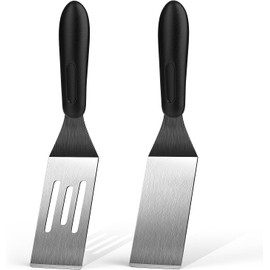 Small Spatula 2 Pieces, Mini Serving Spatula for Kitchen Use, Metal Spatula for Serving and Turning, Ideal for Pancakes, Brownies, Desserts, Cookie, Eggs or Small Pan