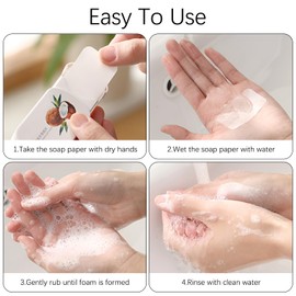 AGLOO Soap Sheets for Traveling, Portable Paper Soap for Outdoor Indoor Camping Hiking,Disposable Hand Washing Sheets with Slide-Open Case (150 Sheets)