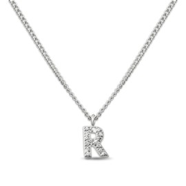 GD GOOD.designs Necklace with Letters Silver for Women, Skin-friendly Necklace with Initial Pendant, Silver Stainless Steel Letter Chain, Stainless Steel, Cubic Zirconia