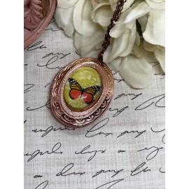 Fancy Fox Boutique Rose Gold Brass Yellow Butterfly Mother’s Day Locket Necklace Pendant Wedding