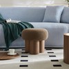 YOPENG 16.54" Mushroom Shape Small Footstool, Teddy Ottoman, Boucle Foot