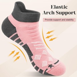 Loritta Womens Athletic Socks Low Cut Gym Workout Sports Ankle Socks Cushioned Running Socks 5 Pairs,B-Colorful Style