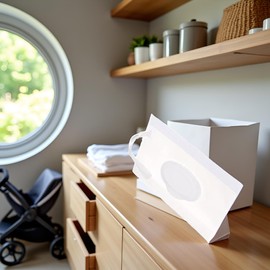 White Baby Wipe Case Travel Holder Keeps Wipes Moist Set of Wet Wipes Holders Cases Diaper Wipe Holders Portable Travel On The Go Refillable Dispenser Container