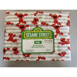Sesame Street New Elmo Sesame Street Full Sheet Set 4-Piece Cotton Sheets 200 TC