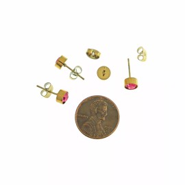 Unbranded Gold Stainless Steel Birthstone Earrings - July- 2 Pieces 1 Pair - ER551