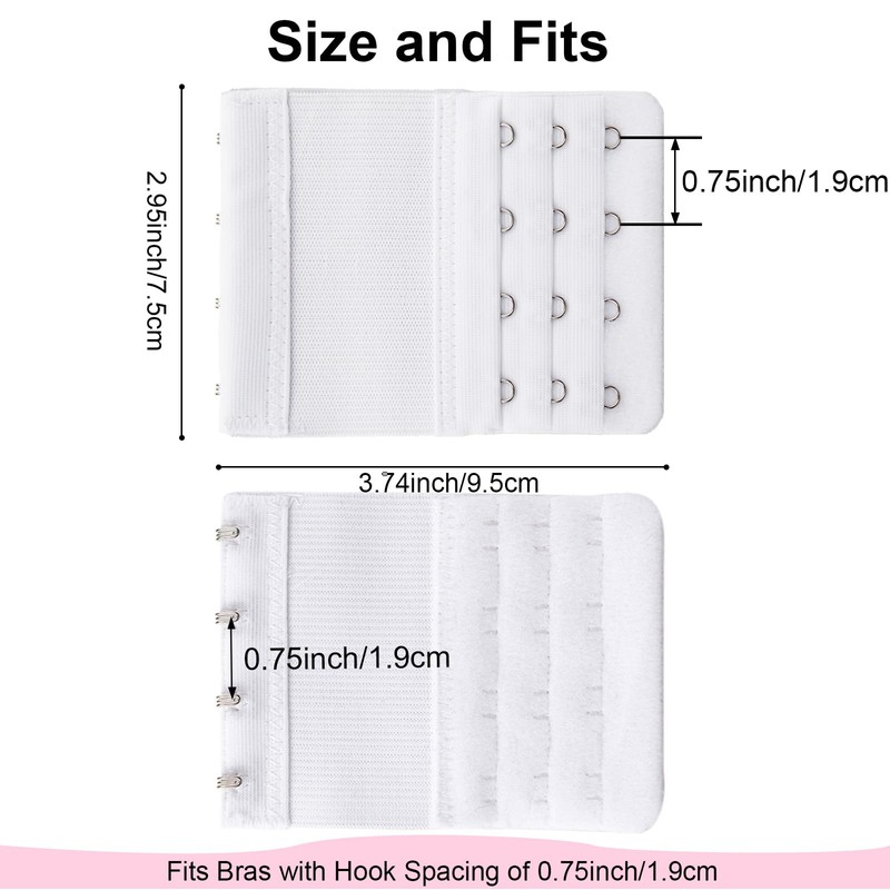 FEUNLEM 4 Hook Bra Extenders for women, Adjustable 4 hook