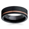 Rose Gold Tungsten Wedding Band Black Tungsten Wedding Band Anniversary