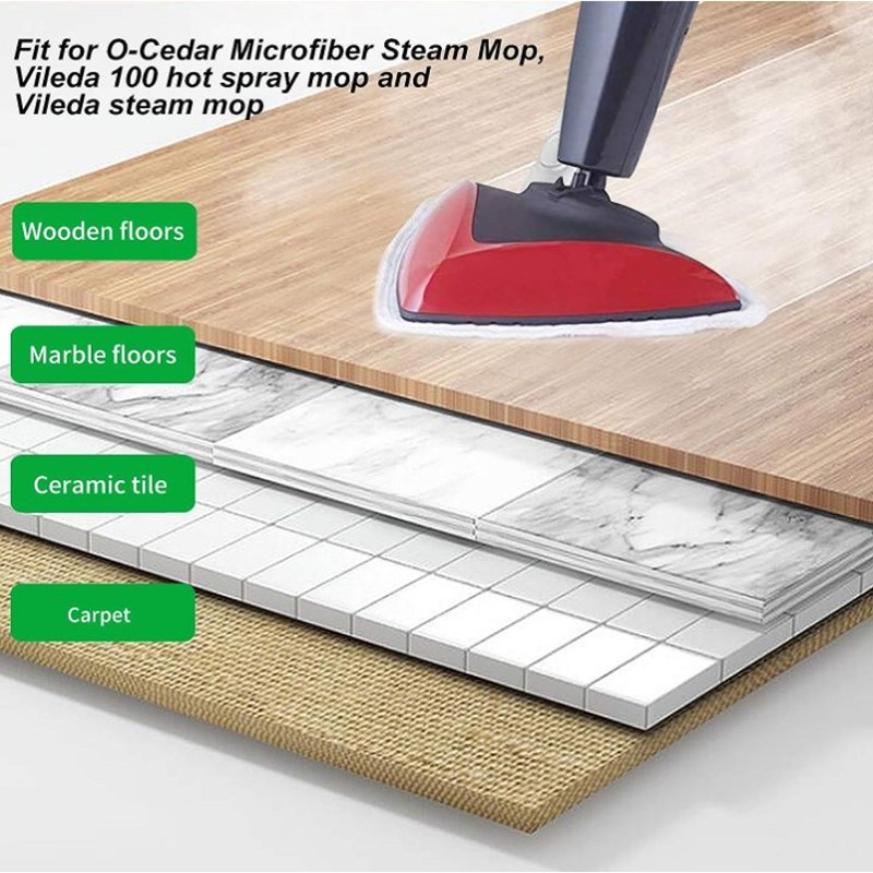 4Pcs Steam Cleaning Machine Pad Microfiber Washable Strong Water Absorption