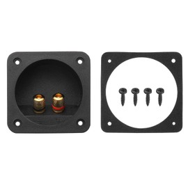 sourcing map 2.68 Inch Speaker Box Terminal Cup, 2-Way Subwoofer Plug Connectors Double Binding Posts Spring Loaded Jack for Car Stereo Speaker Wire Sub Box