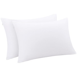PiccoCasa Bamboo Cushion Cover 40 x 60 cm Cooling Cushion Covers Set of 2 with Zip Breathable Ultra Soft Cooling Pillow Sleeping Pillow White 40 x 60 cm