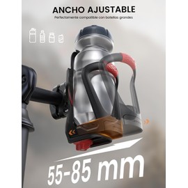 Lamicall Ajustable Porta Anforas Bicicleta – con Ranura para Localizador para Botellas de 55-85mm de diámetro, Portavasos para Bicicleta Moto, Bicicleta Accesorios para Manubrios y Cuadro