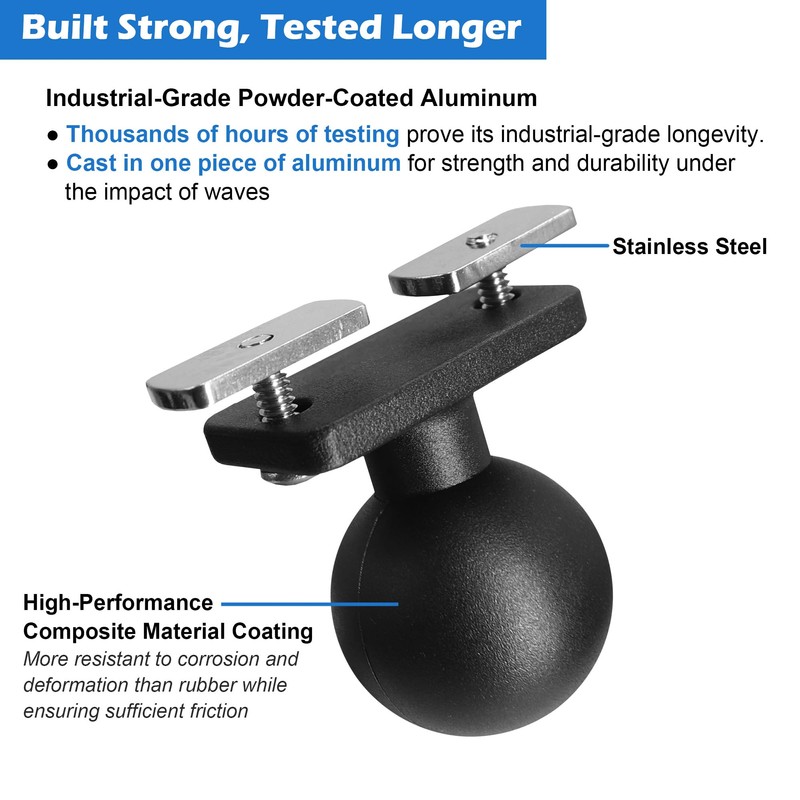 WINDFRD C Size 1.5" Track Ball Mount Base for Boat