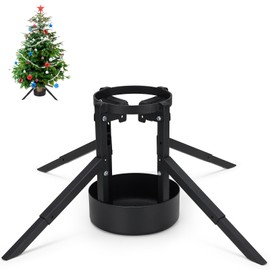 Christmas Tree Stand for Real Trees, Heavy Duty Xmas Tree Stand with Water Reservoir, Fast Clamped Tree Up to 6" in Diameter, Fits 9FT Real and Artificial Trees (Black)