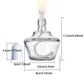 Empty Alcohol Lamp Bottle Glass Alcohol Burner Lamp Dental Lab or School Chemistry lab Equipment Heating Come with 5 Replacement Wicks and 3 Funnel -150ml