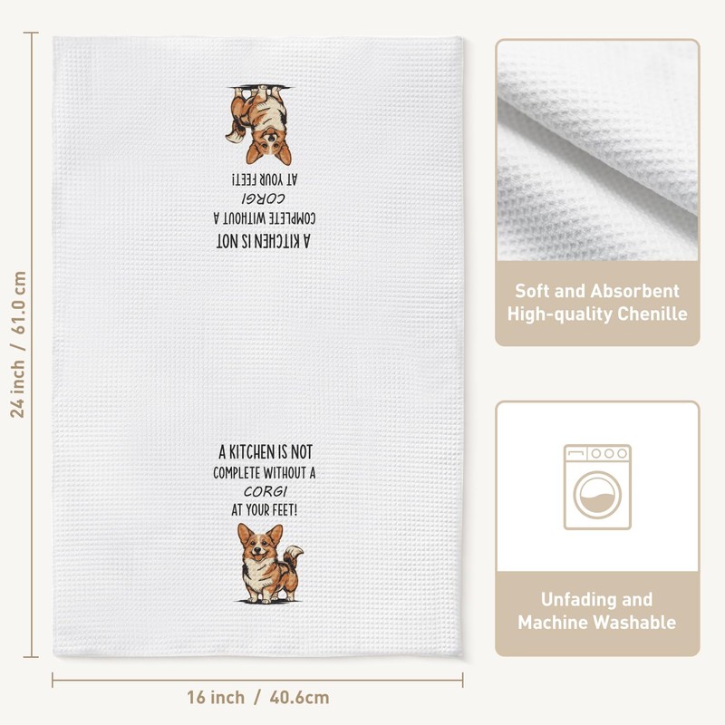 Corgi Kitchen Dish Towels Gift for Women Mom Corgi Lovers,