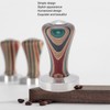Colorful Wood Coffee Flat Tamper Stainless Steel Base Powder Hammer