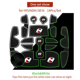 Smabee Anti-Rutsch-Torschlitz-Matte für Hyundai I30 I30 N PD dritte Generation 2017-heute, Innenzubehör, rutschfeste Türrillenpolster, Auto-Untersetzer (weiß)