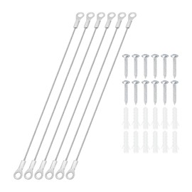 PATIKIL Cabinet Door Restraint Kit 1.5mm x 20cm, 6 Pack Stainless Steel Flexible Braided Cable Door Hinge Limiter for Limiting Chest Cupboard Door Opening Angle Swing