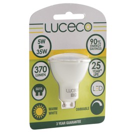 Luceco GU10 5 Watt LED Lamp 370 lm 2700 K Dimmable, Warm White