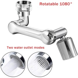 Extensor de grifo universal con rotación de 1080°, cabezal de pulverizador de modo dual, grifos de extensión de brazo de robot de cocina, grifo de agua a prueba de salpicaduras, 1080 grados doble
