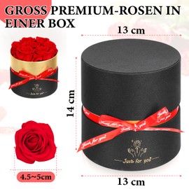 Rose Box with Preserved Flowers, 7 Infinity Roses, Eternal Rose, Real Preserved Roses, Gift for Mum, Girlfriend, Wife, Grandma, Christmas Day, Birthday, Wedding Decor, Valentine's Day