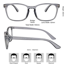 WINTOO Blue Light Glasses for Woman Men | 99% Blue Light Blocking Glasses | Computer Glassess | Gaming | TV Phone Screen Reader Square Frame | Anti Eyestrain & UV Glare,1 Pack