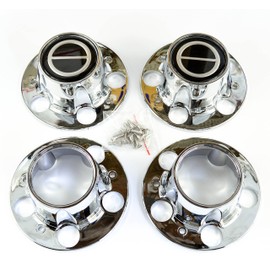 BB Auto Set of 4 New 4wd Chrome Wheel Center Caps Black Replacement for Ford Ranger Bronco II Explorer 4x4
