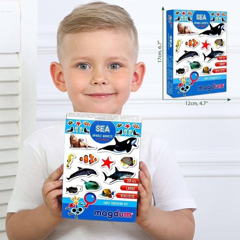 Magdum Fridge Magnets for Toddlers - 30 SEA Photo Kids