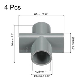 sourcing map PVC Conduit Coupler Elbow Pipe Fittings PVC Pipe Connectors 1 Inch 4-Way Connectors for Hose Electrical Conduit White Pack of 12