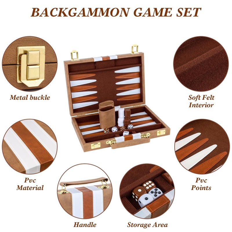 Gesserit Backgammon Set 2 Players Classic Backgammon Set for Adults