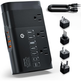 DOACE 500W Travel Voltage Converter, 220V to 110V Pure Sine Wave Step-Down Transformer for International Travel, Europe UK AU, Safe for Hair Straighteners, Cameras & Devices