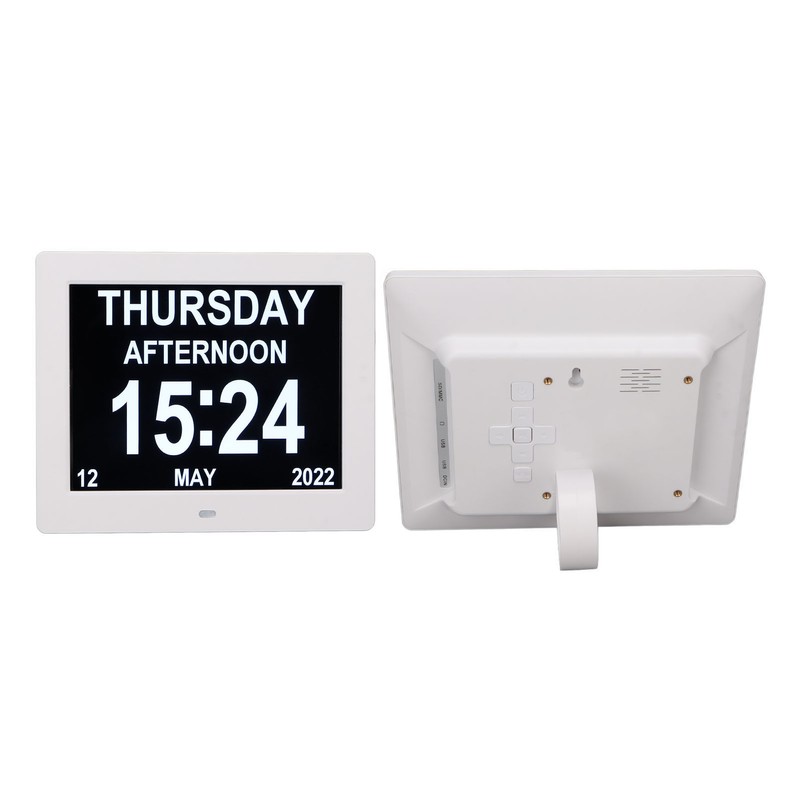 8in Digital Alarm Clock Photo Frame 800x600 Large Font Adjustable