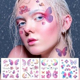 Festival Party Eye Decor Colorful Versatile Easy to Use Waterproof and Long Lasting Glitter Butterfly Temporary Amazing Eye-catching PVC Shiny Butterfly Waterproof Fake Party