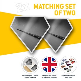 2 x Diamond Stickers 7.5 cm BW - Magic Wizarding World Elder Wand Fun Decals for Laptops,Tablets,Luggage,Scrap Booking,Fridges, 37046