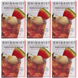 China Mist Iced Tea – Watermelon with Marula Black Tea Infusion – Refreshing and Delicious – Each Tea Bag Yields 1/2 Gallon – 4 bags (Pack of 6)