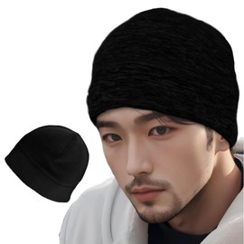 Eggpass Inner Cap, Fleece Cold Protection, Cycling Cap, Knit Hat, Unisex, Cycling, Biking, Snowboarding, Skiing, Mountain Climbing, Outdoors, Warm Cap, Ear Cover Knit Cap, Winter Sports, black (solid)