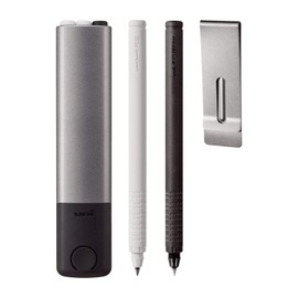 Uni -Ball R: E+, 3 Ballpoint Pen Set (2 Ball R: E and 1 Jetstream) with Dedicated Case, Gun Metallic (URP800051P.43)